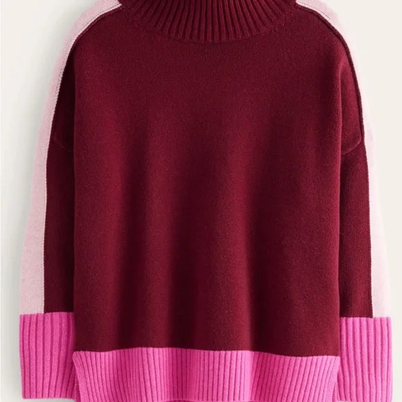 NWOT Boden Jessica Oversized Sweater Deep Wisteria, Colorblock size medium - Picture 5 of 8